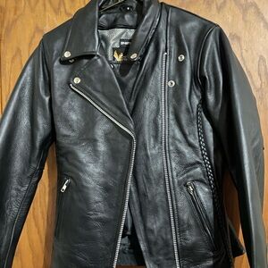 Black Leather Moto Jacket - Unbranded